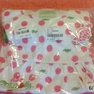 Lolly Wolly Doodle White with Pink Polka Dots